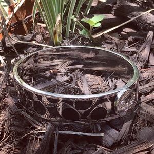 Coach Stainless Steel & Black Enamel Bracelet